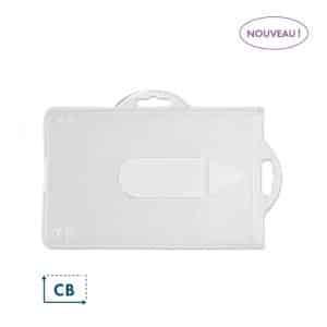 Porte-badge semi-rigide à usage horizontal ou vertical